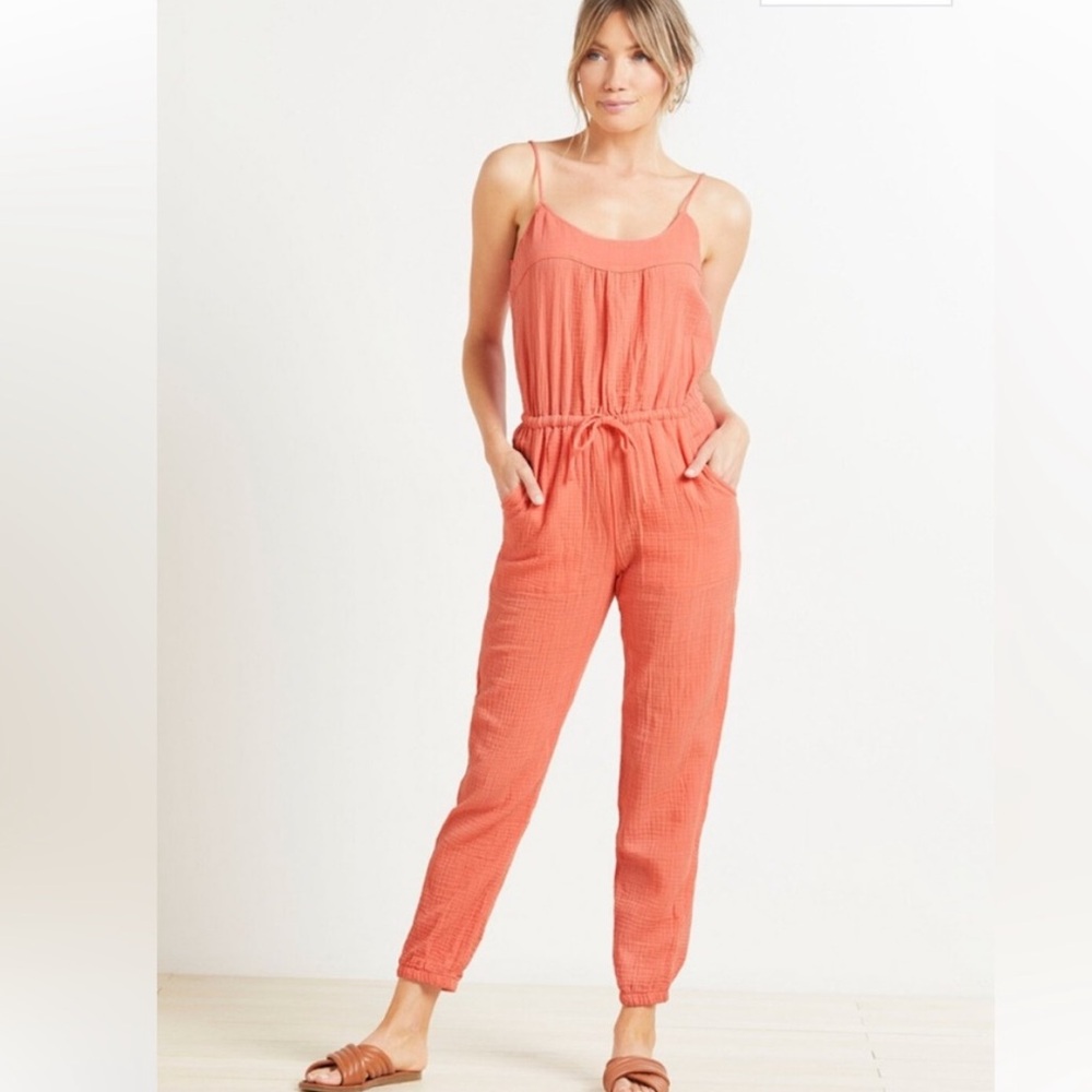 Evereve Coral Spaghetti-Strap Jumpsuit